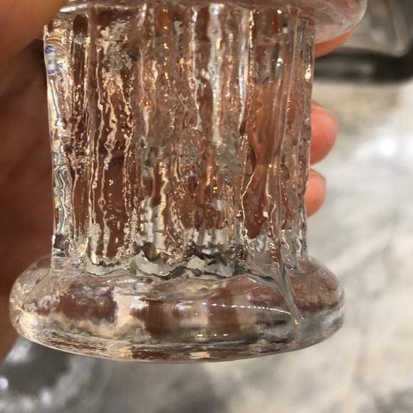 Set of 2 KOSTA BODA RURIK Scandinavian Clear Ice Glass Candlestick holders - Picture 13 of 15